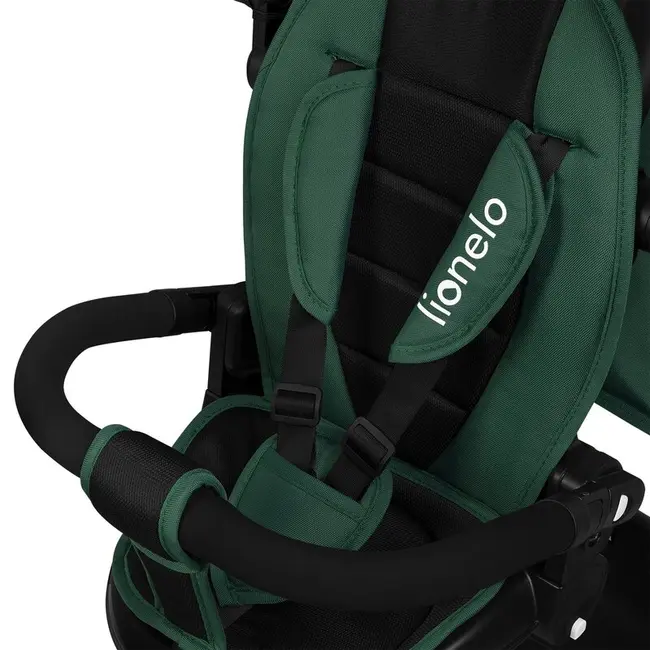 Tricicleta copii, Lionelo, Kori, Cu suport de picioare, Control al directiei, Scaun reversibil, Rotire 360 grade, Pliabila, Conform cu standardul european de securitate EN71, Verde BYNLO-KORI_GREEN_EMERALD