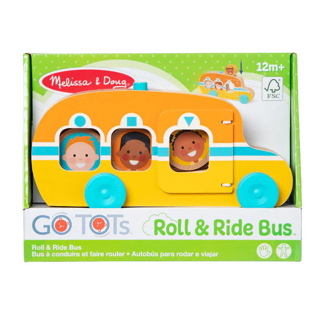 Autobuz de jucarie din lemn cu accesorii colectia rostogol go tots - okemd30738