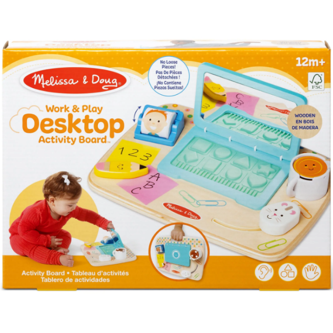 Laptop din lemn de jucarie pentru toddleri - okemd30753