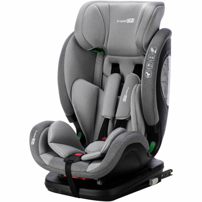 Scaun auto, FreeON, Trex, Pentru copii, I-Size, 76 - 150 cm, Tehnologie Isofix + Top Tether, Spatar si tetiera reglabile, Conform ECE R129, Grey BYN47146