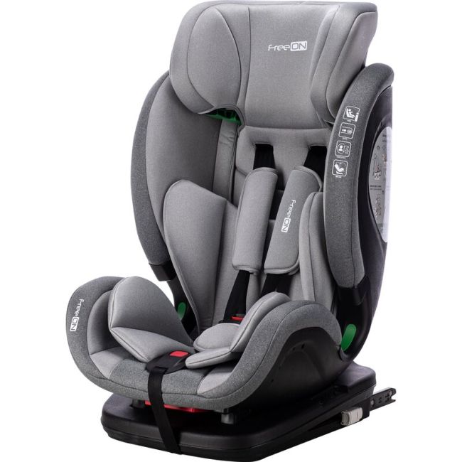 Scaun auto, FreeON, Trex, Pentru copii, I-Size, 76 - 150 cm, Tehnologie Isofix + Top Tether, Spatar si tetiera reglabile, Conform ECE R129, Grey BYN47146