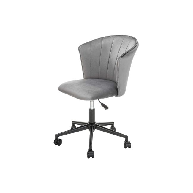 Scaun birou hm pasco, rotativ, inaltime reglabila, catifea, gri drm10268