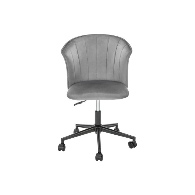 Scaun birou hm pasco, rotativ, inaltime reglabila, catifea, gri drm10268