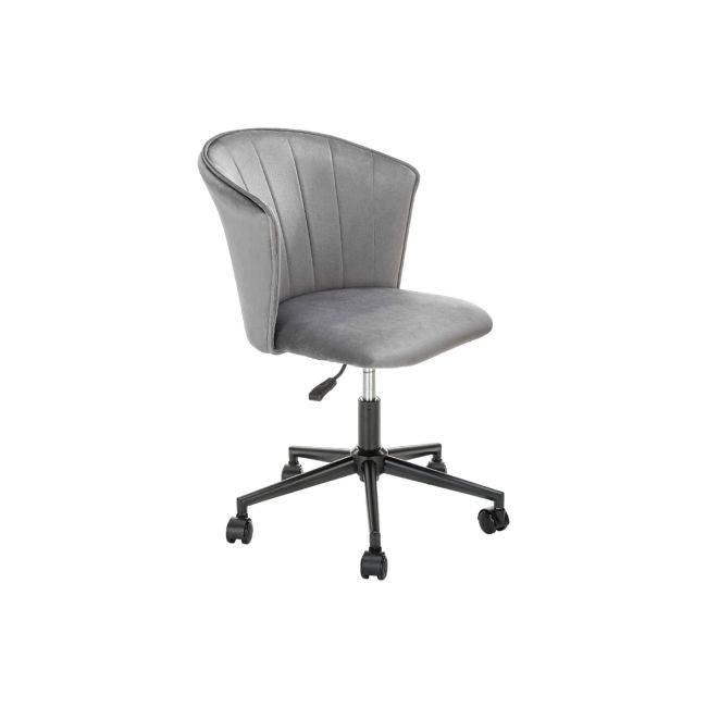 Scaun birou hm pasco, rotativ, inaltime reglabila, catifea, gri drm10268