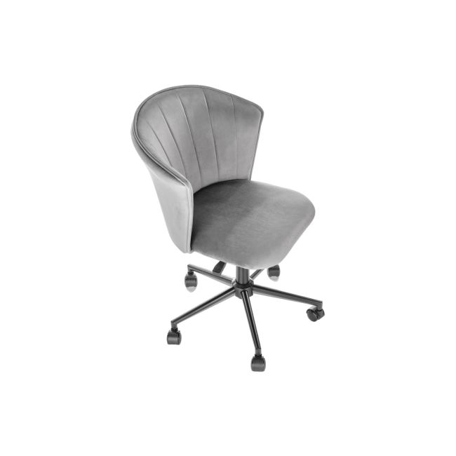Scaun birou hm pasco, rotativ, inaltime reglabila, catifea, gri drm10268