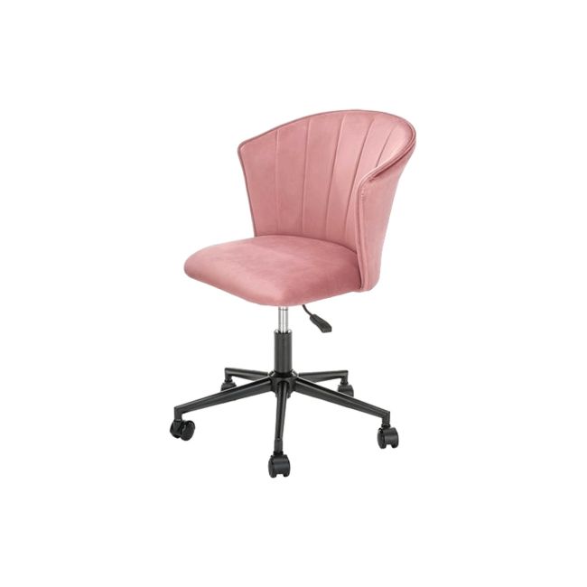 Scaun birou hm pasco, rotativ, inaltime reglabila, catifea, roz drm10269