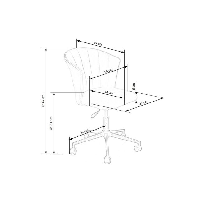 Scaun birou hm pasco, rotativ, inaltime reglabila, catifea, roz drm10269