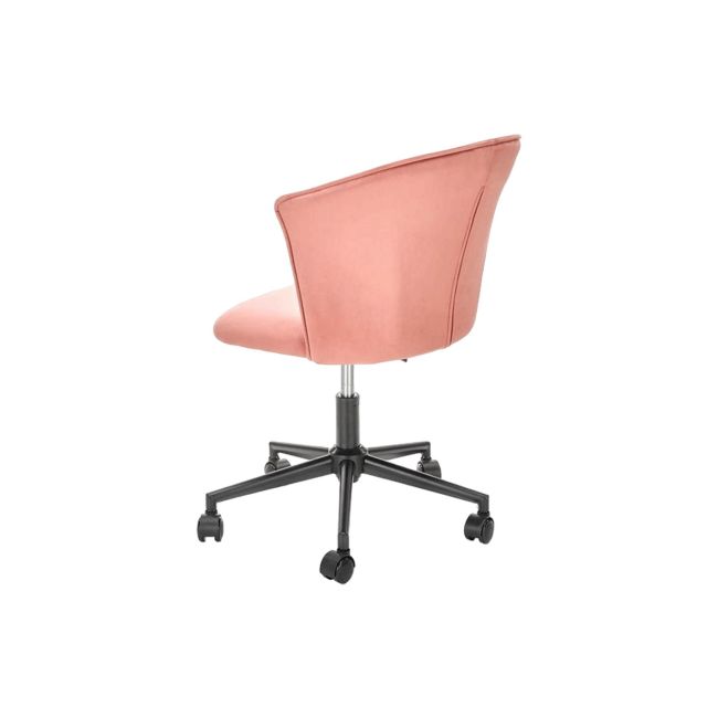 Scaun birou hm pasco, rotativ, inaltime reglabila, catifea, roz drm10269