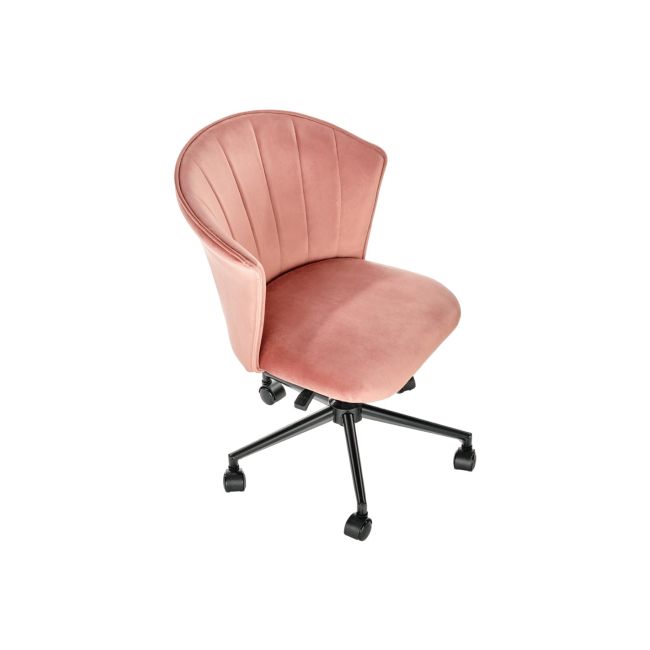 Scaun birou hm pasco, rotativ, inaltime reglabila, catifea, roz drm10269