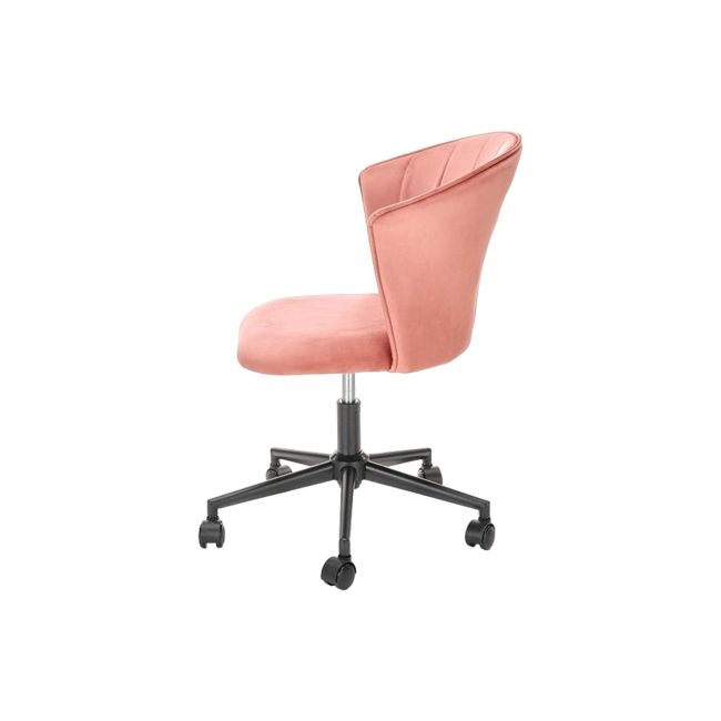 Scaun birou hm pasco, rotativ, inaltime reglabila, catifea, roz drm10269