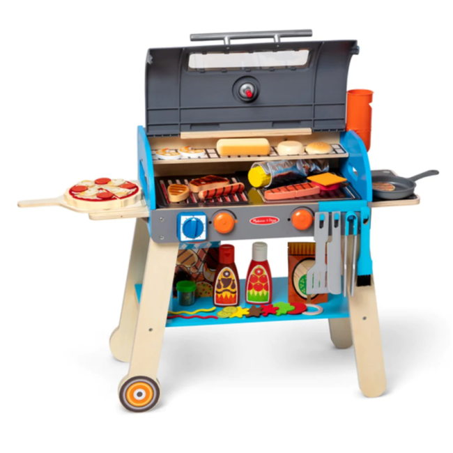 Set de joaca din lemn cu accesorii grill si pizza - okemd30608