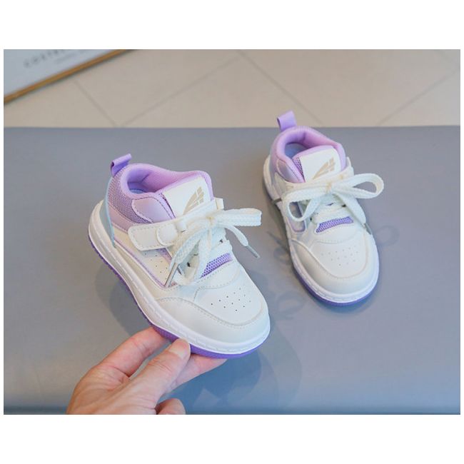Adidasi albi cu insertii lila - Sport MBTX-637-2-sa51