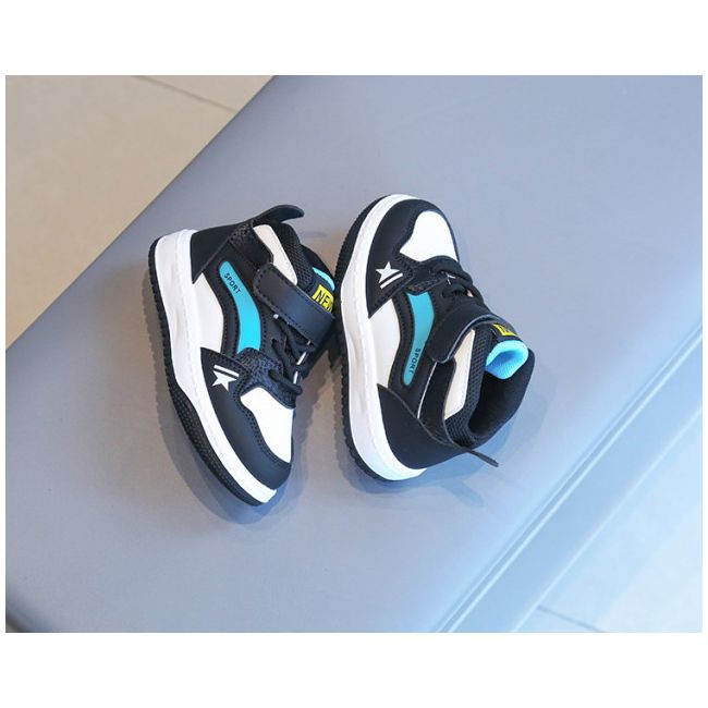 Adidasi albi cu negru si insertii turqoise - New fashion MBTX-635-3-sa48
