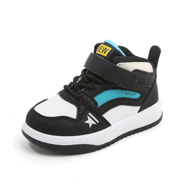 Adidasi albi cu negru si insertii turqoise - New fashion MBTX-635-3-sa48