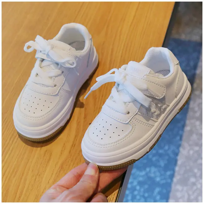 Adidasi albi pentru fetite - Sporty MBSY-106-s1