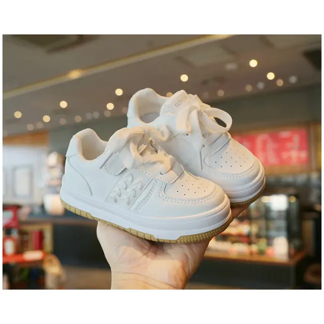 Adidasi albi pentru fetite - Sporty MBSY-106-s1