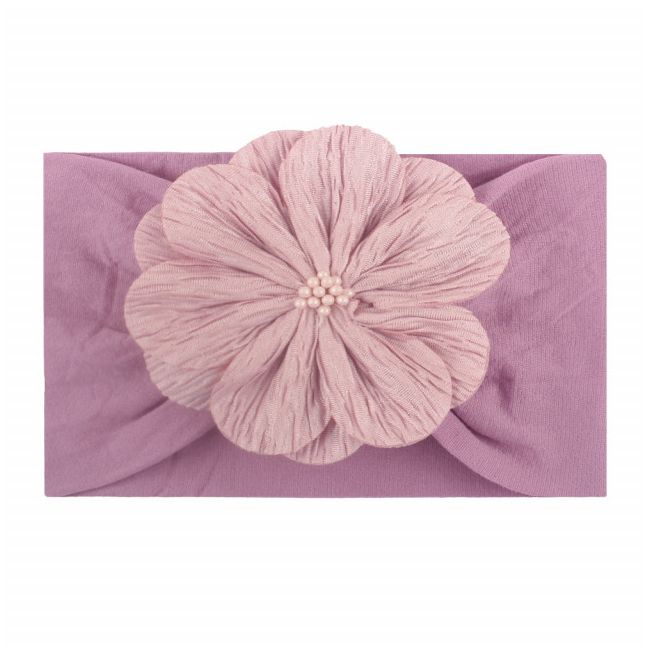 Bentita lata pentru bebeluse cu floare aplicata MBx-19025-R12