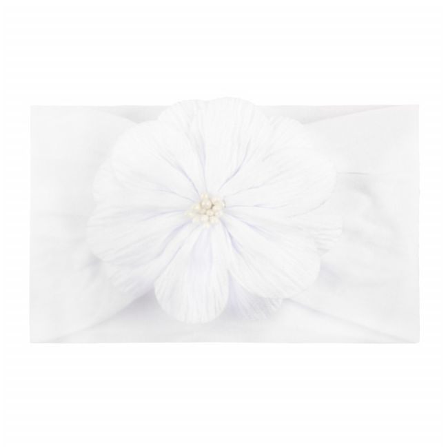 Bentita lata pentru bebeluse cu floare aplicata MBx-19025-R12