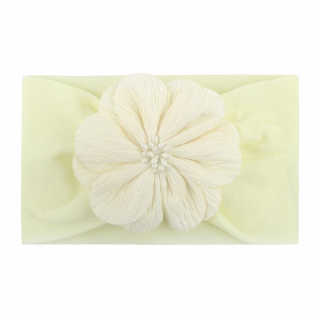 Bentita lata pentru bebeluse cu floare aplicata MBx-19025-R12