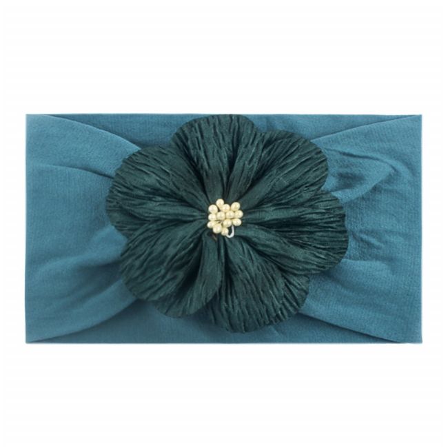 Bentita lata pentru bebeluse cu floare aplicata MBx-19025-R12
