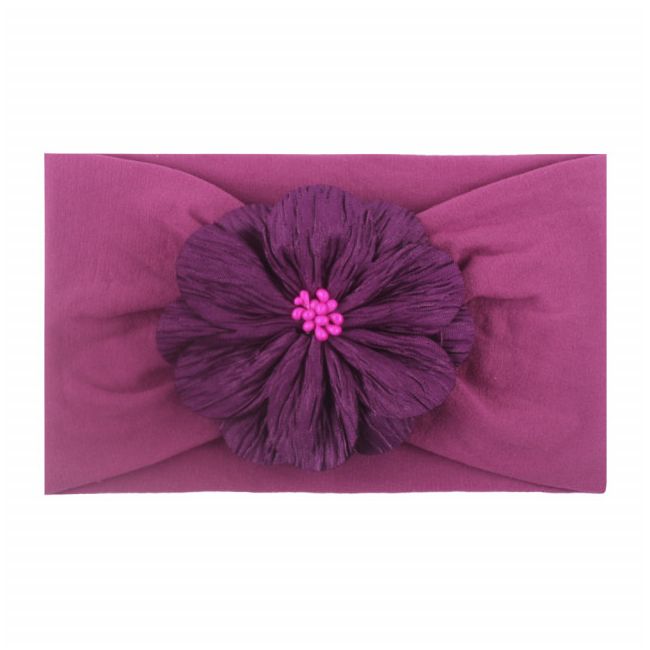Bentita lata pentru bebeluse cu floare aplicata MBx-19025-R12