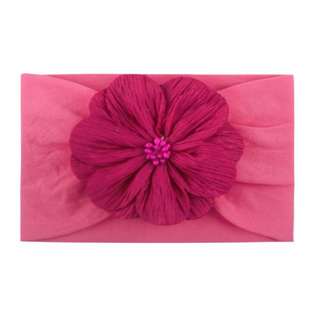 Bentita lata pentru bebeluse cu floare aplicata MBx-19025-R12