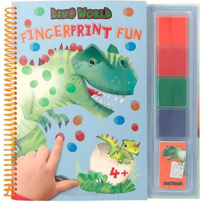 Carte de colorat cu degetele Dino World Depesche PT12106 BBJPT12106_Initiala