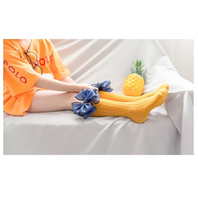 Sosete trei sferturi cu fundita din organza MDSKK112-C12