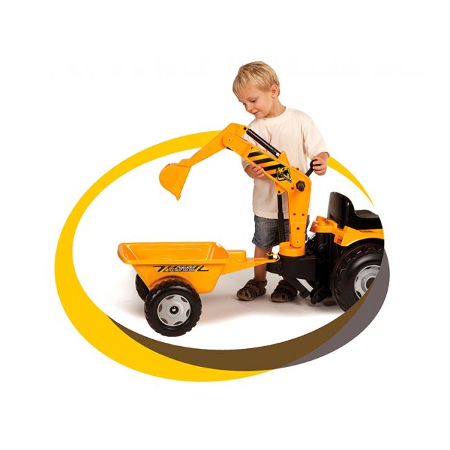 Tractor copii Smoby 033389 Builder Max cu remorca si cupa excavator - MYK00007084