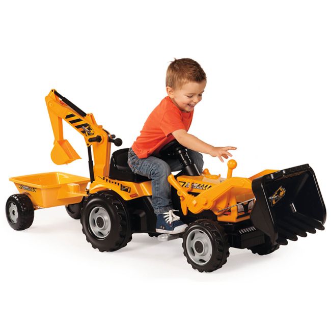 Tractor copii Smoby 033389 Builder Max cu remorca si cupa excavator - MYK00007084