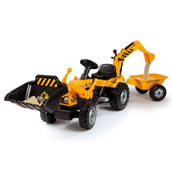 Tractor copii Smoby 033389 Builder Max cu remorca si cupa excavator - MYK00007084