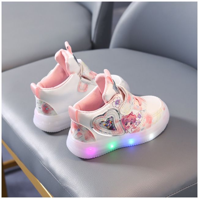 Adidasi albi cu luminite - Hearts MB809-2-c