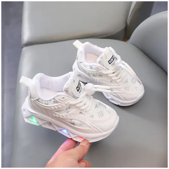 Adidasi albi cu luminite - Lore MDLV-1-2-c