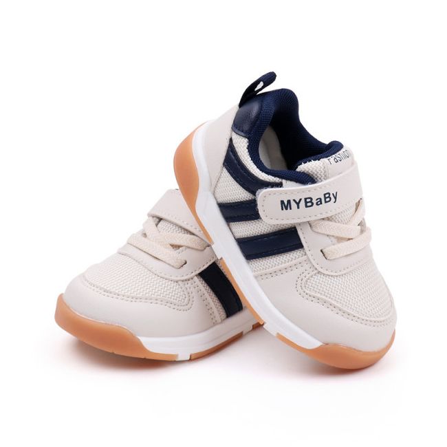 Adidasi ivoire cu insertii bleumarine - MyBaby MBMY2310-2-c