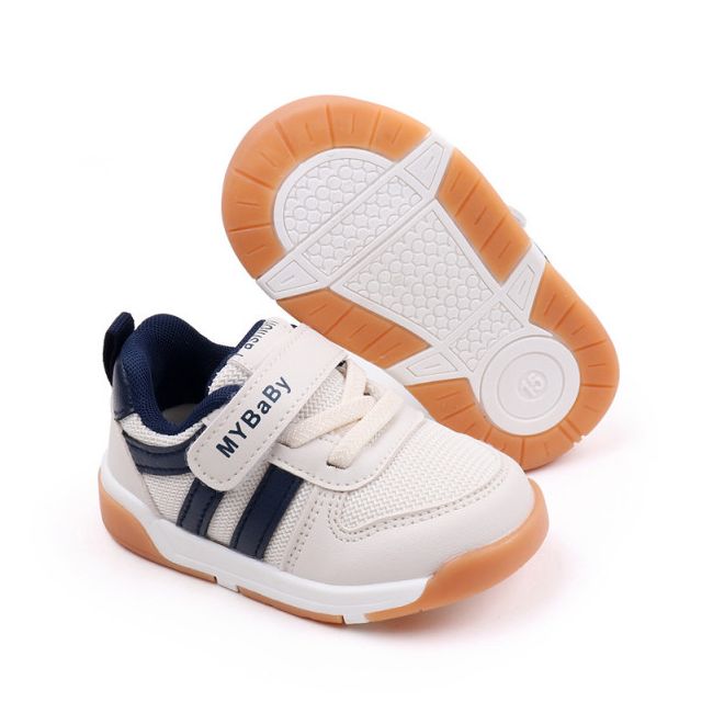 Adidasi ivoire cu insertii bleumarine - MyBaby MBMY2310-2-c