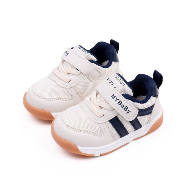 Adidasi ivoire cu insertii bleumarine - MyBaby MBMY2310-2-c