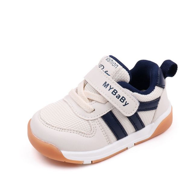 Adidasi ivoire cu insertii bleumarine - MyBaby MBMY2310-2-c