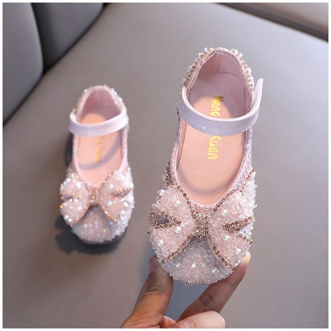 Pantofi roz pudra cu perlute si strasuri (marime disponibila: marimea 22) mbxz84-1.marimea 22