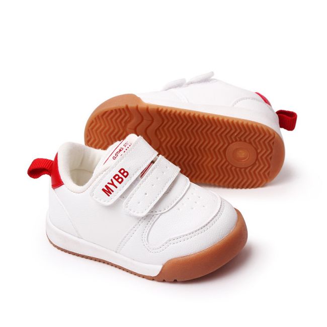Adidasi albi cu rosu - My fashion MDMY22-14-2-c