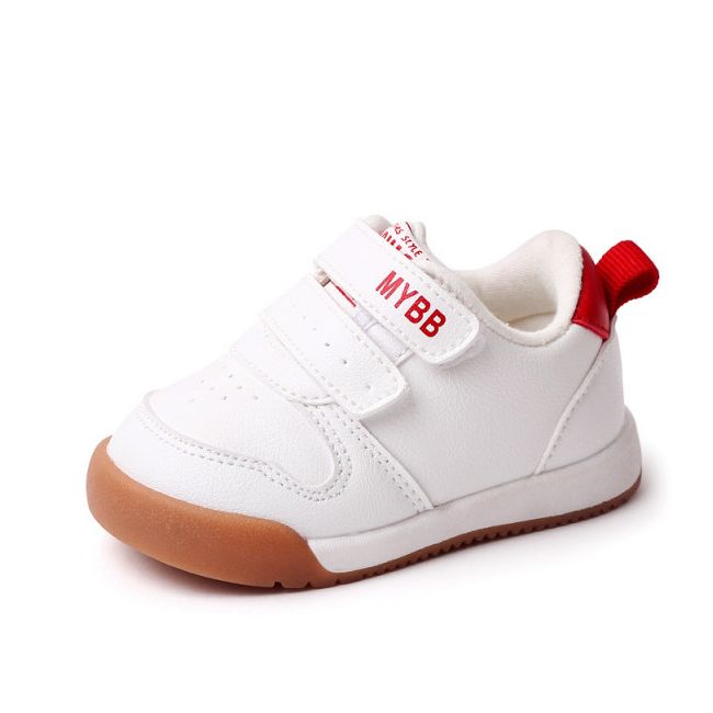 Adidasi albi cu rosu - My fashion MDMY22-14-2-c