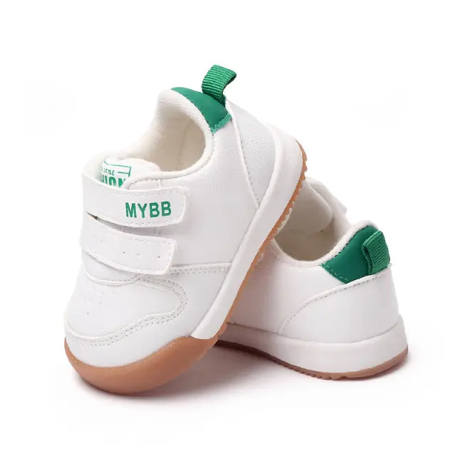 Adidasi albi cu verde - My fashion MBMY22-14-1-c