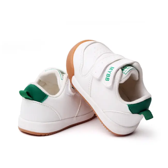 Adidasi albi cu verde - My fashion MBMY22-14-1-c