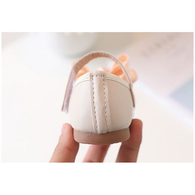 Pantofi crem cu fundita roz banan MD231818-2-p31