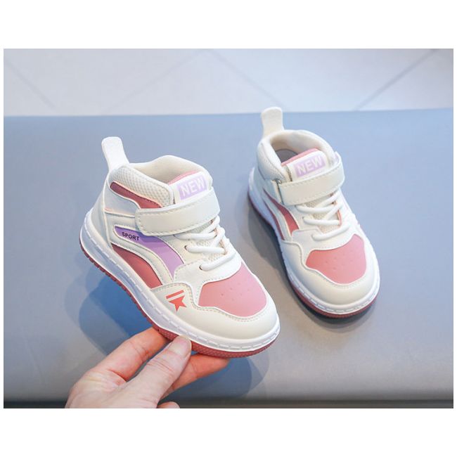 Adidasi albi cu roz pudra si insertii lila - New fashion MDTX-635-2-sa51