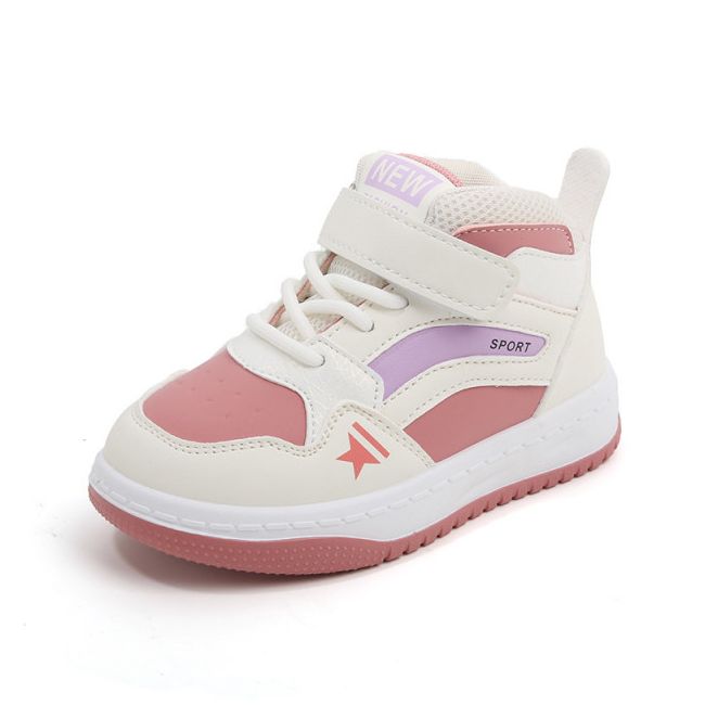 Adidasi albi cu roz pudra si insertii lila - New fashion MDTX-635-2-sa51