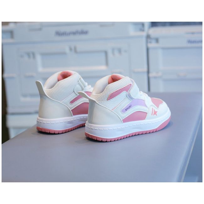 Adidasi albi cu roz pudra si insertii lila - New fashion MDTX-635-2-sa51