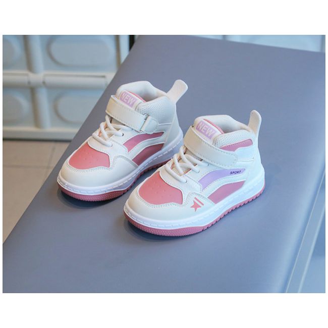 Adidasi albi cu roz pudra si insertii lila - New fashion MDTX-635-2-sa51