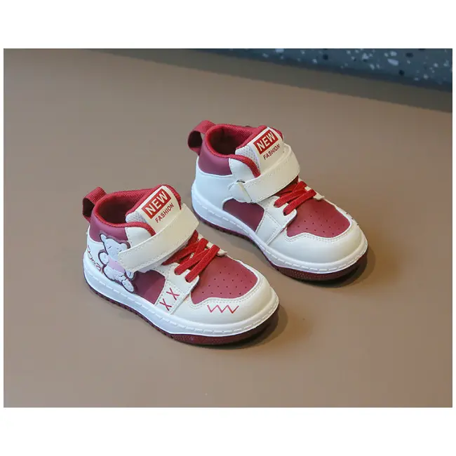 Adidasi albi cu visiniu - Bear MDTX-652-1-sa50