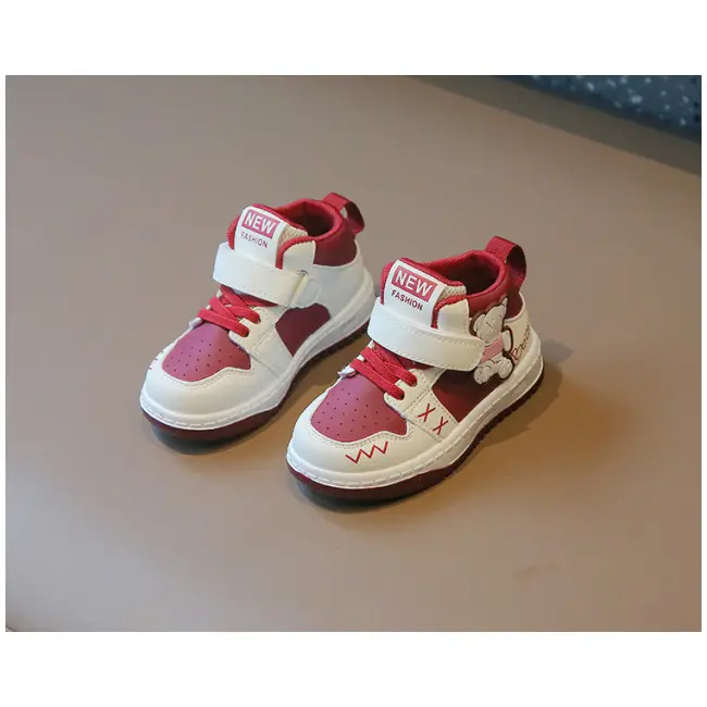 Adidasi albi cu visiniu - Bear MDTX-652-1-sa50