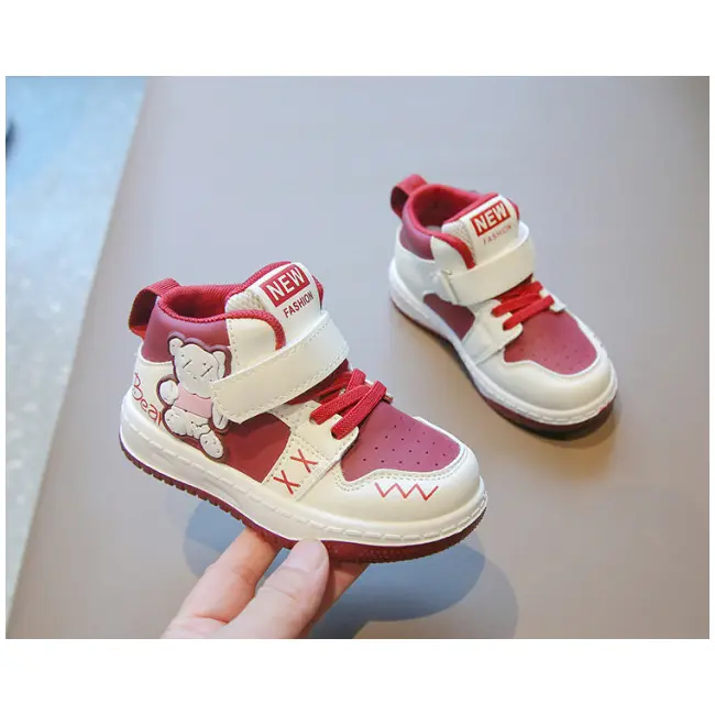 Adidasi albi cu visiniu - Bear MDTX-652-1-sa50